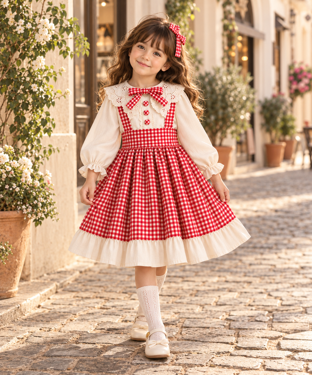 Ensemble Élia — Blouse & Robe Vichy
