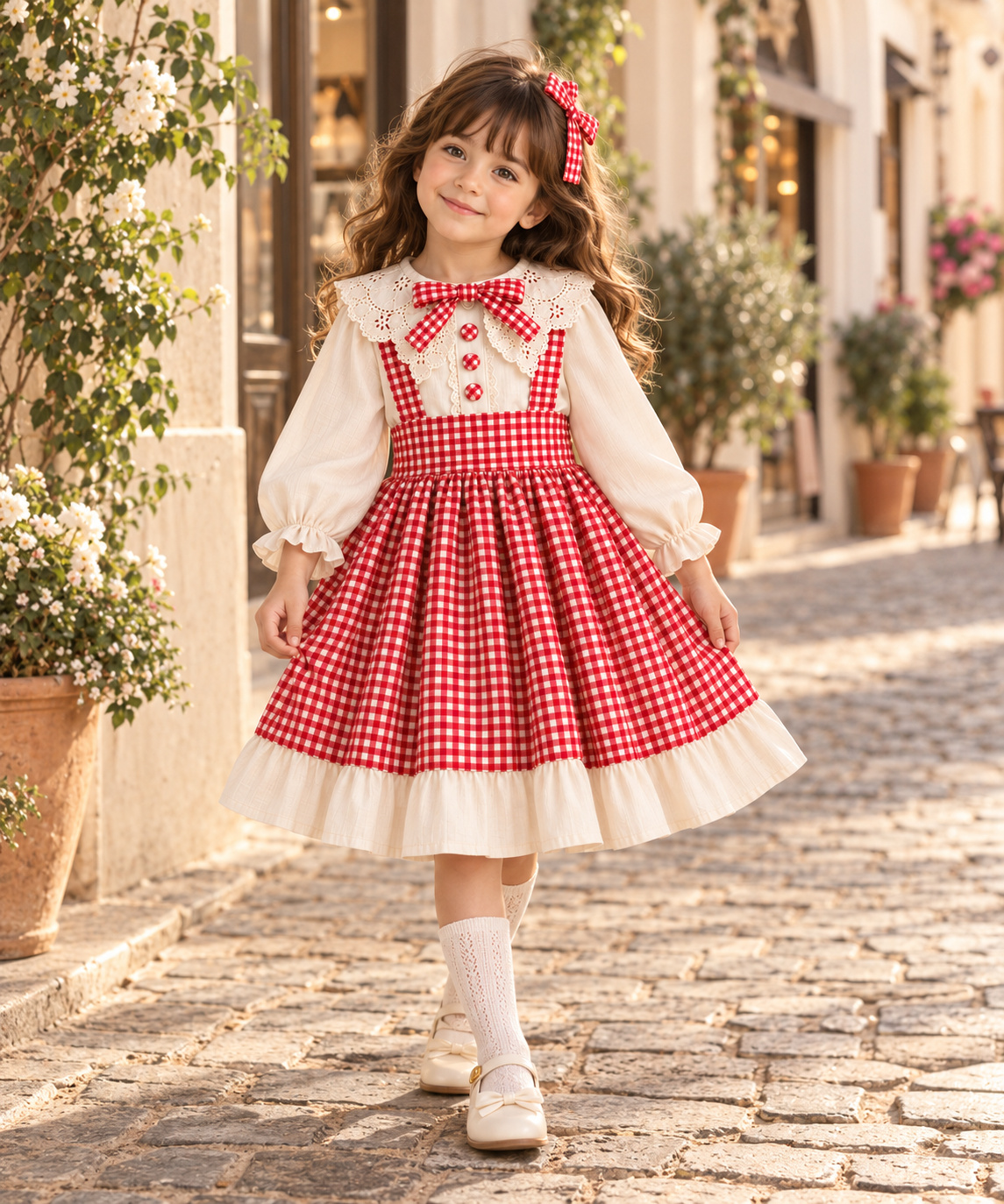 Ensemble Élia — Blouse & Robe Vichy