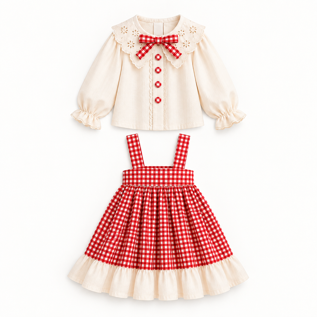 Ensemble Élia — Blouse & Robe Vichy